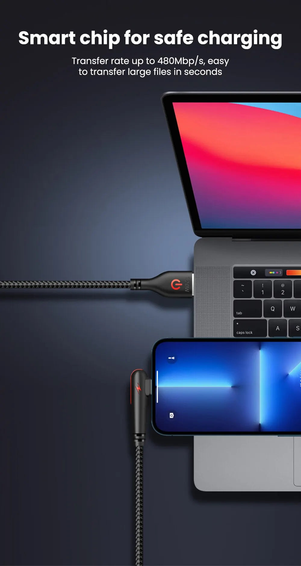 90 Degree Elbow Type C USB Fast Charging