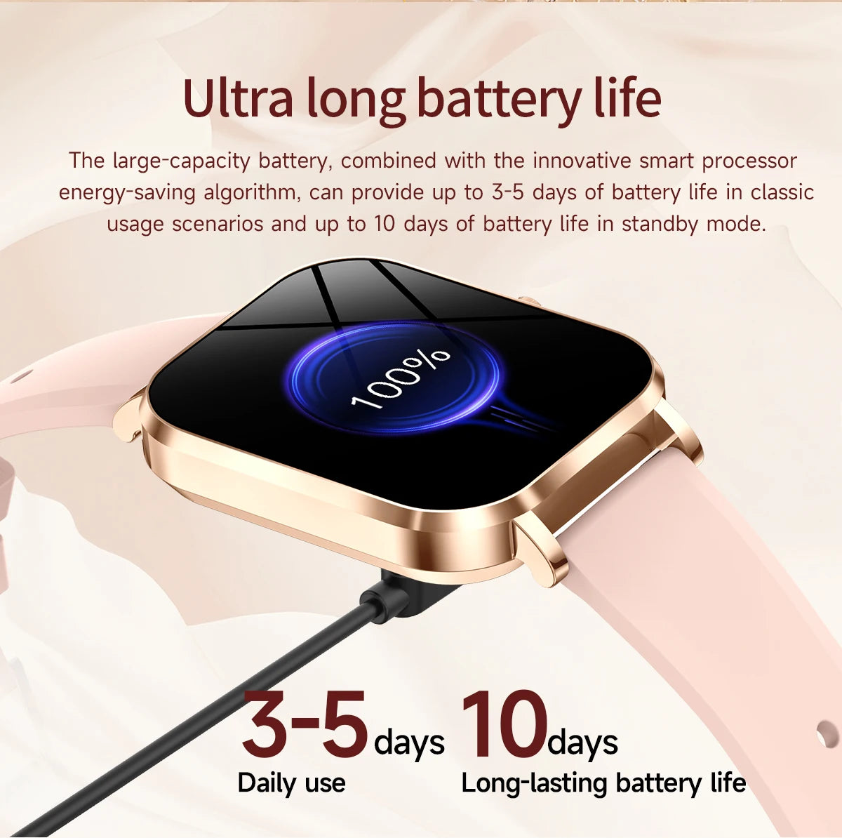 2025 New Smart Watch Women Waterproof Bluetooth Call