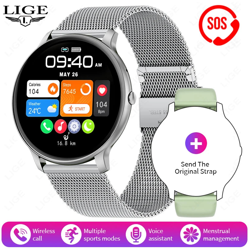 2025 New Smart Watch Women Men Bluetooth Call