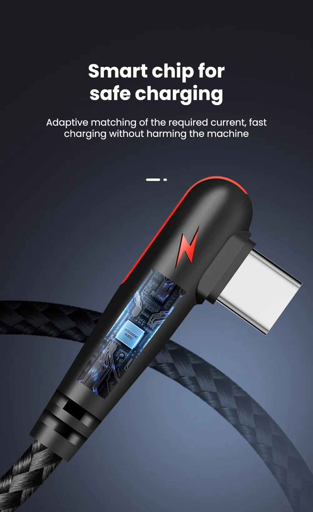 90 Degree Elbow Type C USB Fast Charging