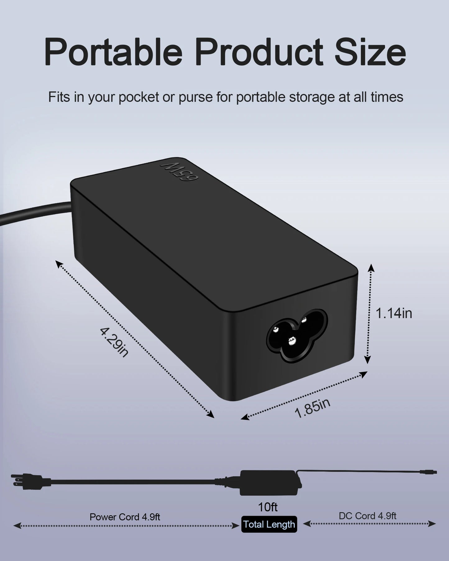 65W 20V 3.25A USB C Laptop Charger Adapter