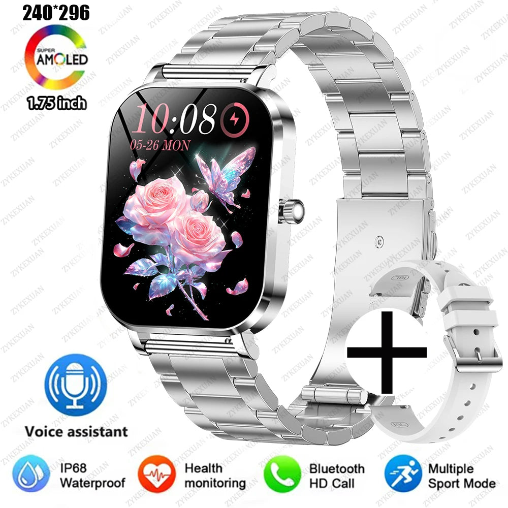 2025 New Smart Watch Women Waterproof Bluetooth Call