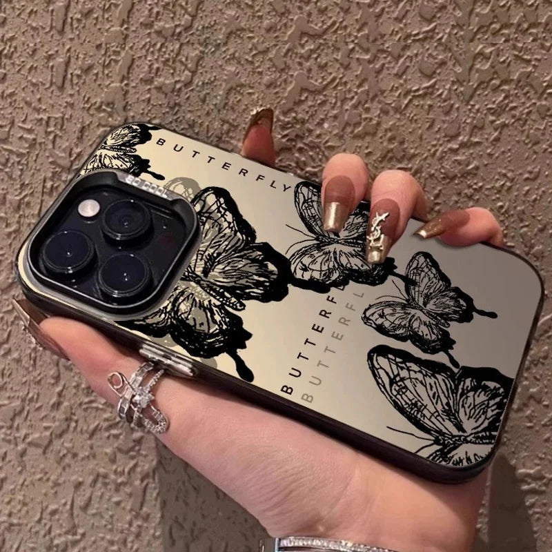 Retro Black Butterfly Phone Case For Iphone 16