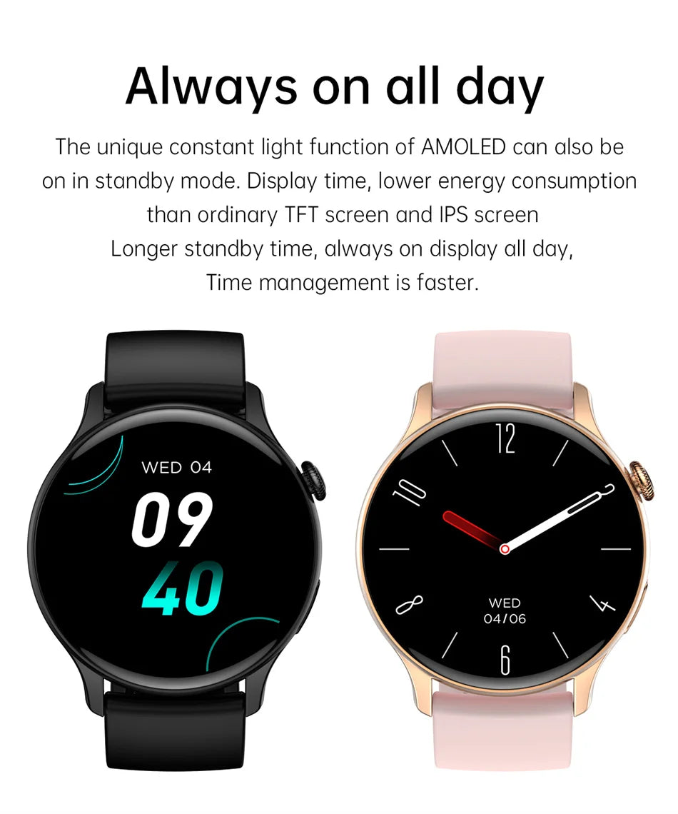 2024 New GPS Smart Watch Women True AMOLED