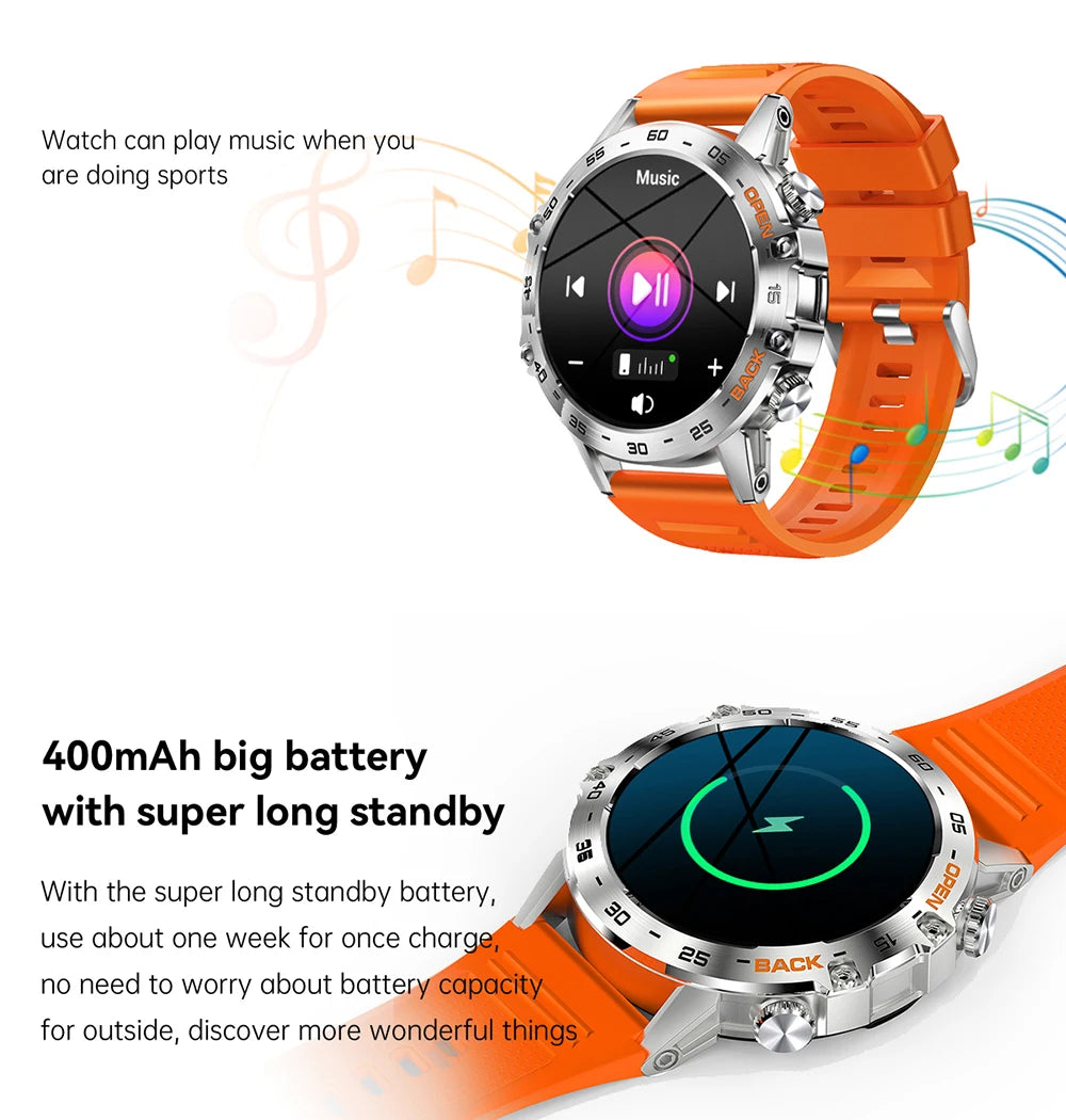 MEVADEN Steel 1.39 Bluetooth Call Smart Watch Men