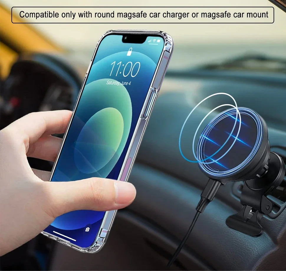 Clear Magnetic Phone Case for iPhone 16 15