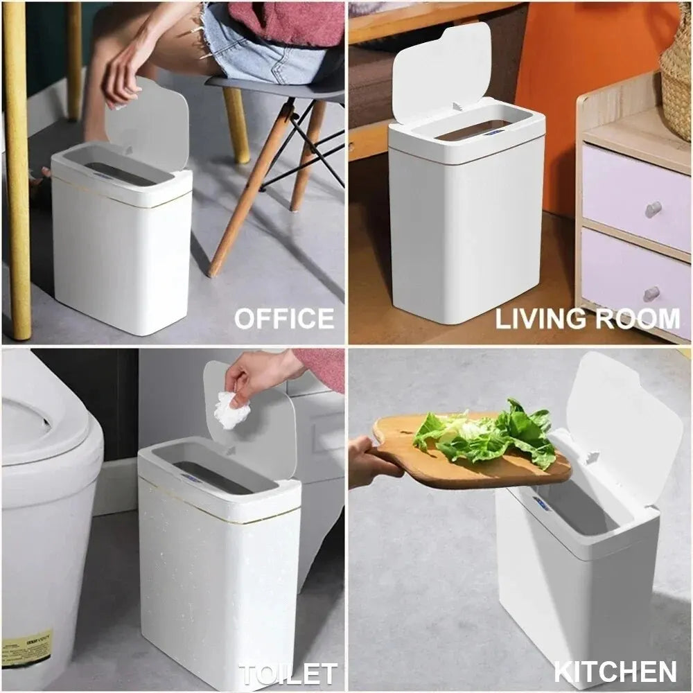 Smart Bathroom Trash Can Automatic Bagging Electronic Trash