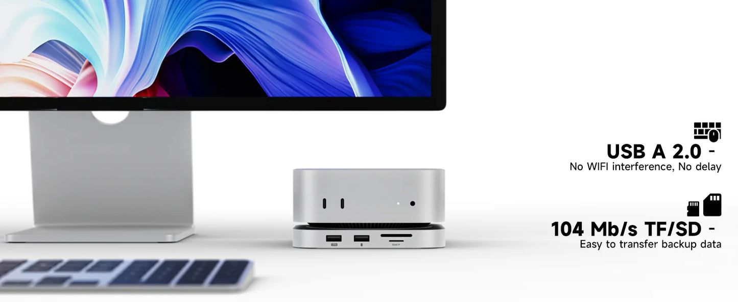 Minisopuru Mac Mini M4 Dock Stand with M.2