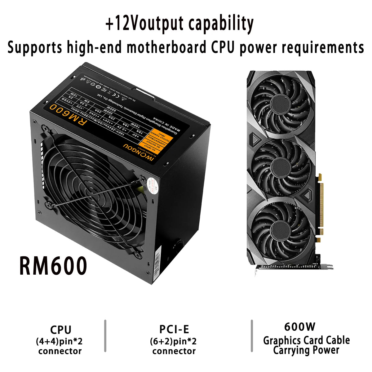 IWONGOU PC Power Supply Unit 500W 600W 750W