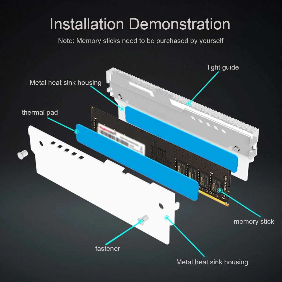 TUMMASTER GY-06 Computer ARGB RAM Memory Heatsink cooling