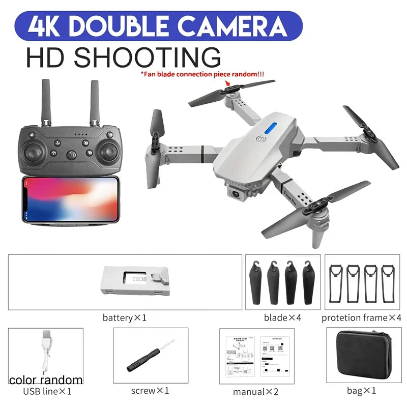 New E88Pro RC Drone 4K Professinal With 1080P