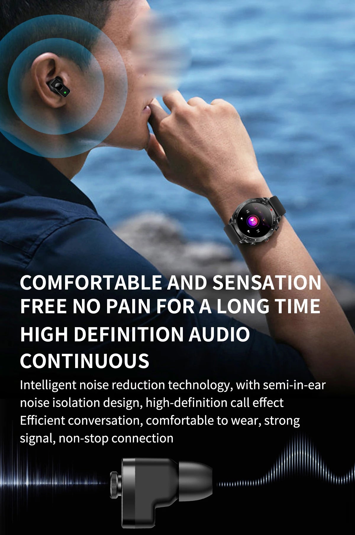 2024 New Smart Watch TWS 2-in-1 Bluetooth Earphones