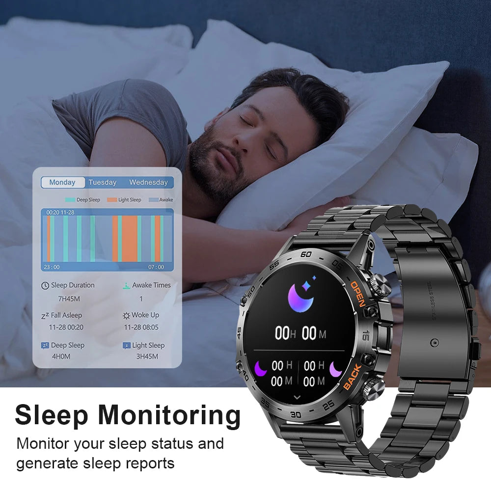 MEVADEN Steel 1.39 Bluetooth Call Smart Watch Men