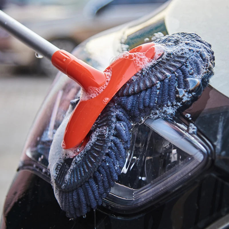 Rotating Three-Section Telescopic Car Wash Mop.Double Head Mop