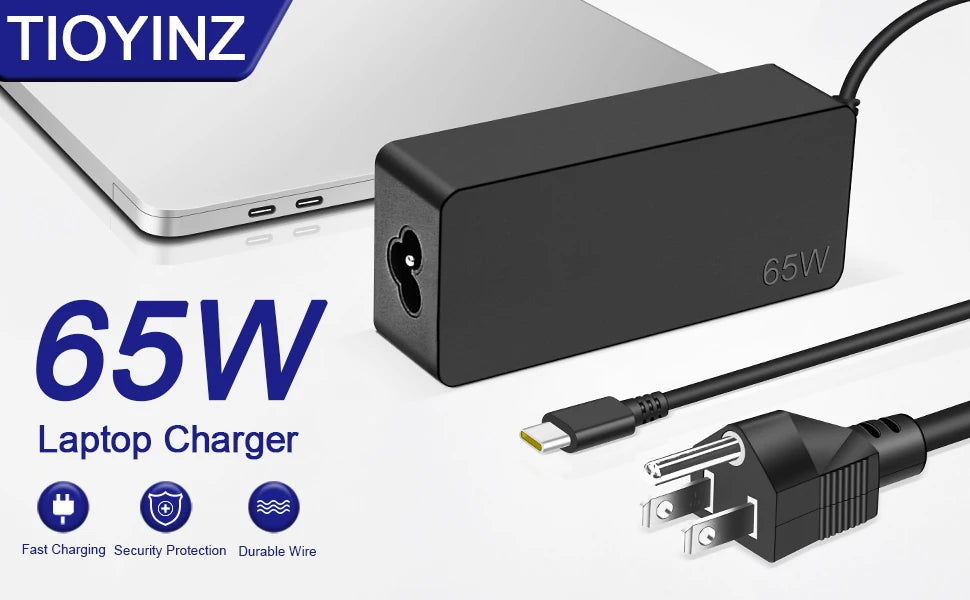 65W 20V 3.25A USB C Laptop Charger Adapter