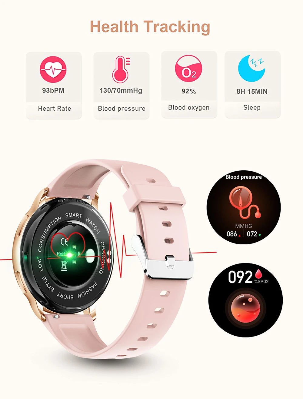 MEVADEN Bluetooth Call Smart Watch Women Custom Dial