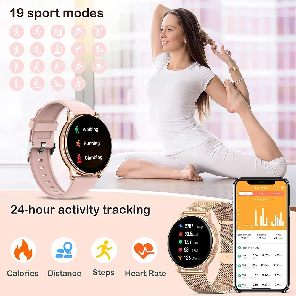 MEVADEN Bluetooth Call Smart Watch Women Custom Dial