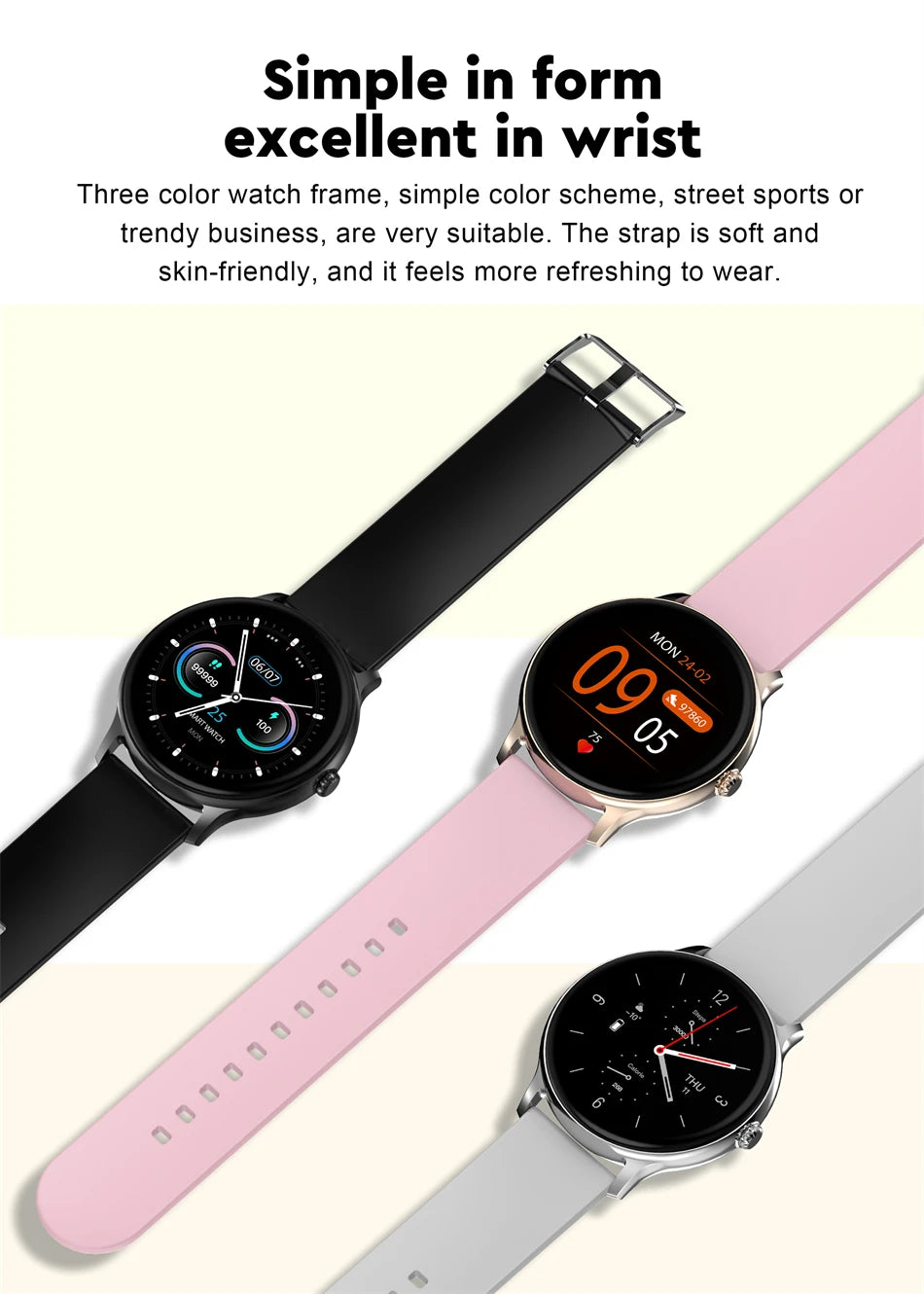 LIGE Women Smart band Watch Real-time Weather Forecast