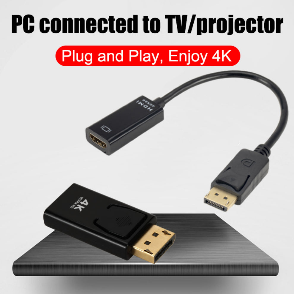 4K DP to HDMI-compatible Adapter Converter DisplayPort to