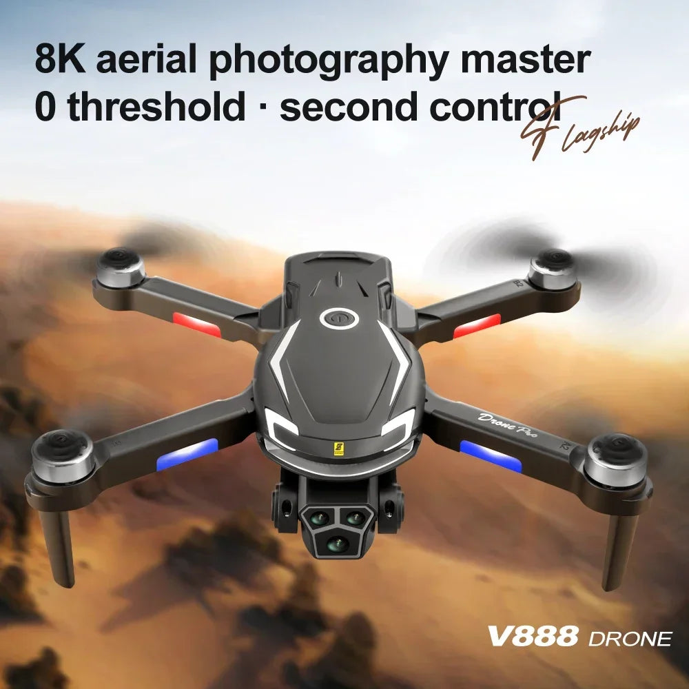 New V888 Brushless Drone 8K Professional HD Triple