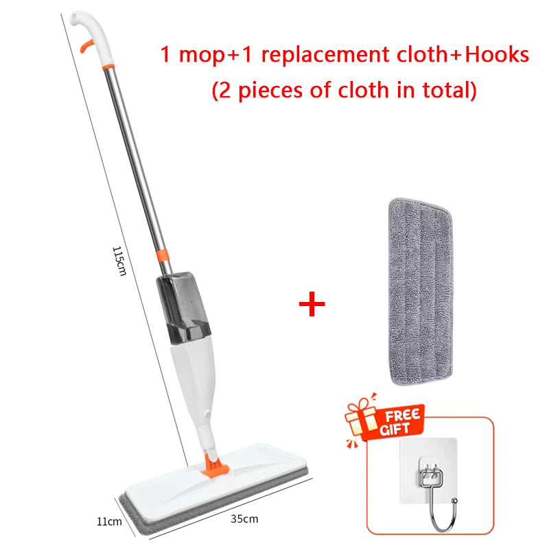 New Large Household Spray Mop With Replaceable Microfiber