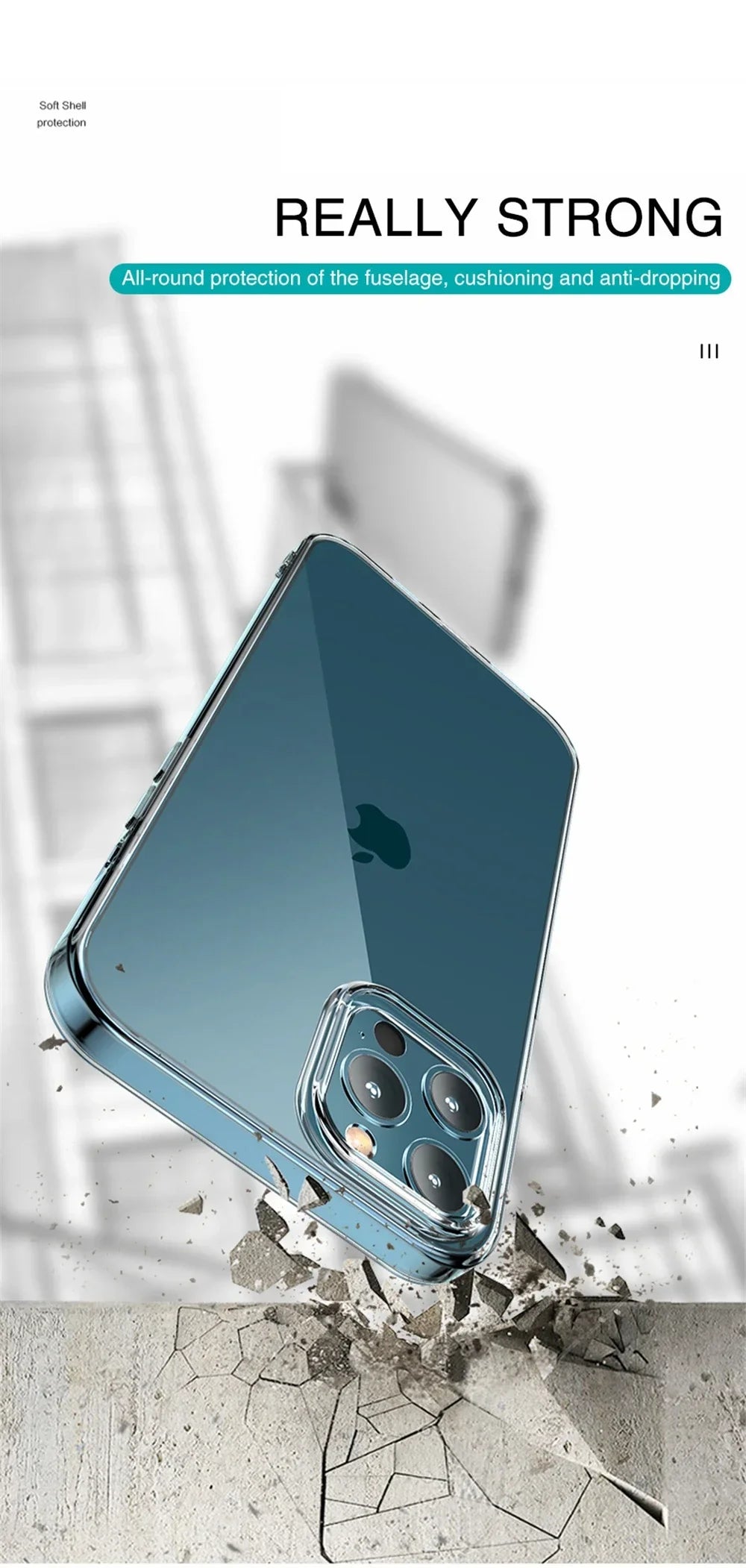 2 PCS Soft Transparent Back Cover for IPhone