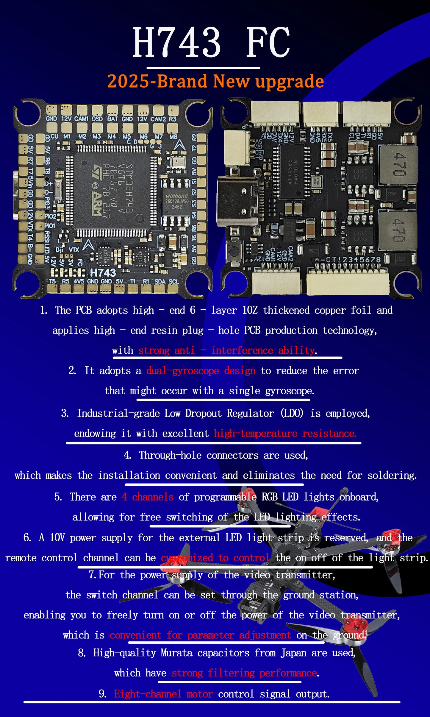 JIJIE H743 STACK Supports BetaFlight Flight Controller Dual