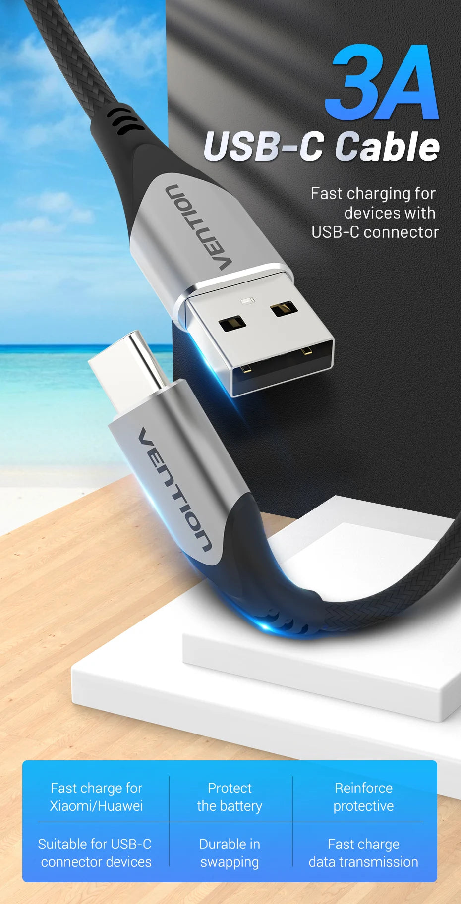 Vention USB C Cable Type C Charging Cable