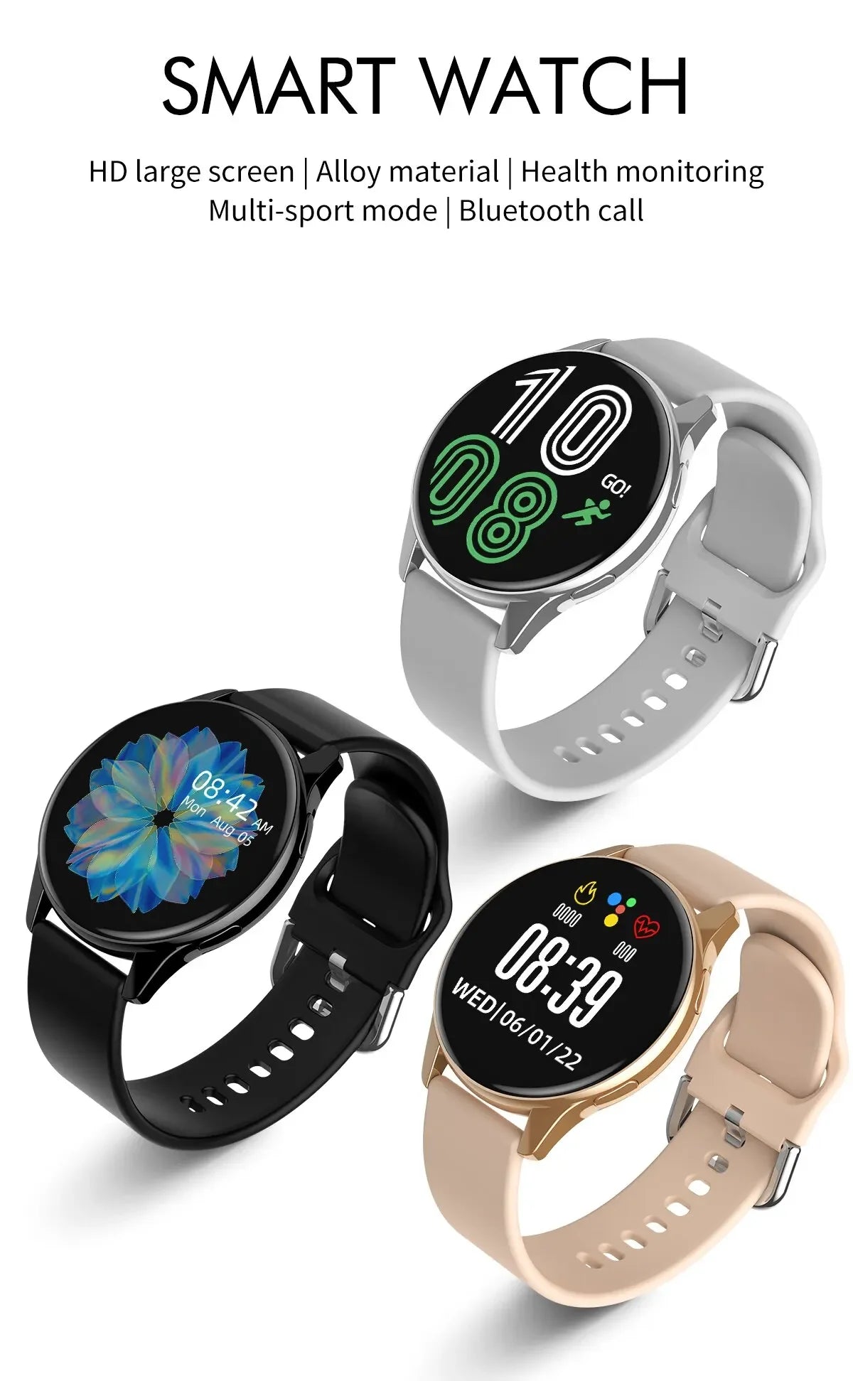 New Women Bluetooth Call Smart Watch HeartRate Blood