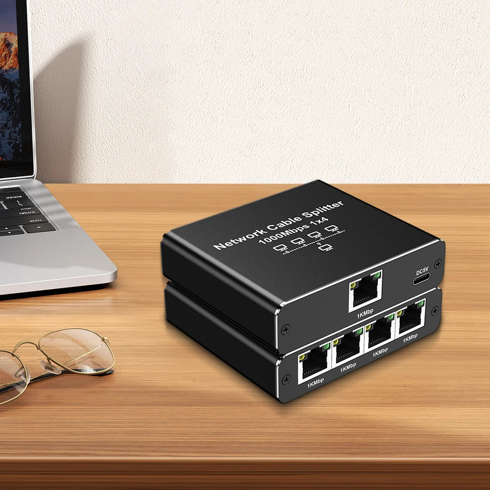 MZX 1-in-4-out 1000M Gigabit Network Hub Switch RJ45