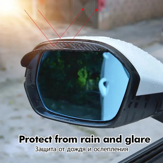 2PCS Car Rearview Mirror Rain Eyebrow Carbon Fiber