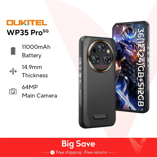 Oukitel WP35 Pro Rugged Smartphone 5G 11000mAh 36GB+512GB